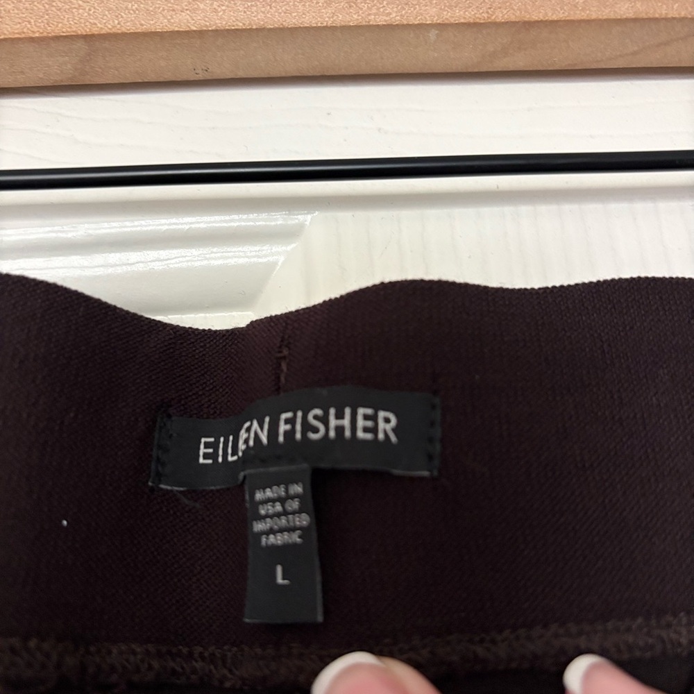 Eileen Fisher Brown wide leg lounge pants size Large - Picture 3 of 3